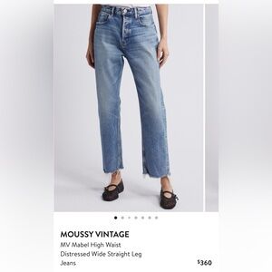 Moussy Vintage Blue Wide Leg Jeans